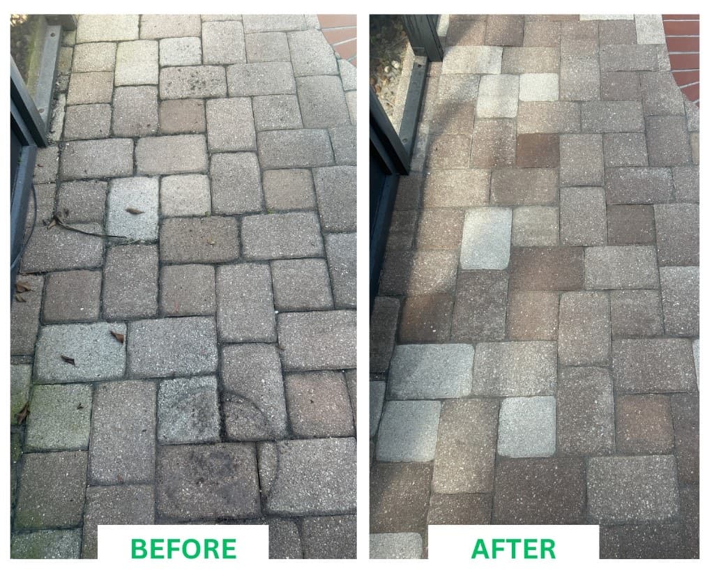 Paver Patio Weed & Stain Removal